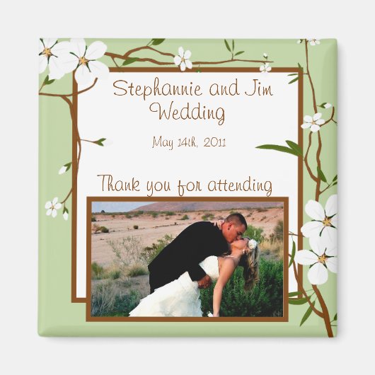 Aimant Fleurs de bois de chien magnétique de 2 po x 2 po (Devant)