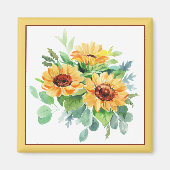 Aimant Fleurs de couleur aquarelle (Devant)