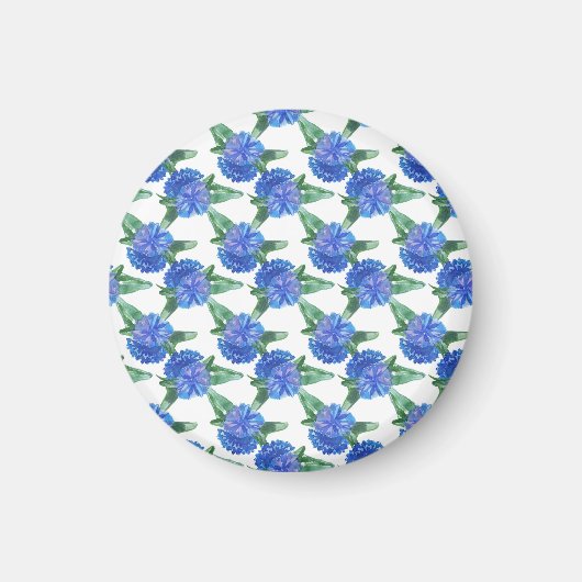 Aimant fleurs de couleur d'eau (Devant)