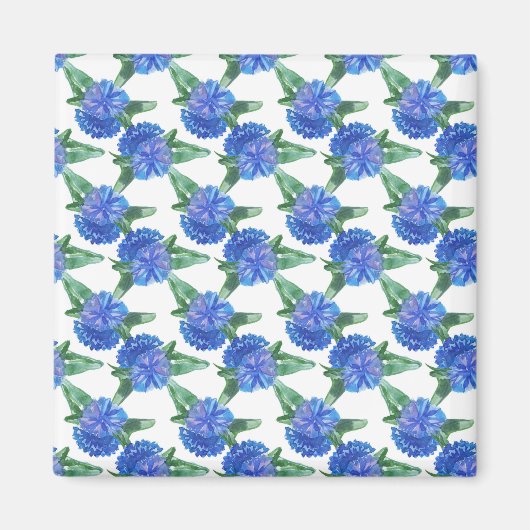 Aimant fleurs de couleur d'eau (Devant)