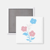 Aimant Fleurs de Drapeau Trans subtiles (Recto/Verso)