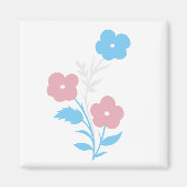 Aimant Fleurs de Drapeau Trans subtiles (Devant)