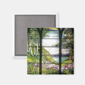 Aimant Fleurs de fer Tiffany en verre teinté (Recto/Verso)