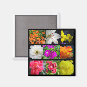 Aimant fleurs de jardin colorées (Recto/Verso)