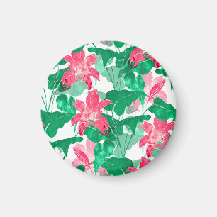 Aimant Fleurs de la nature colorée Motif Feuille