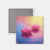 Aimant Fleurs de Lotus Abstraites colorées (Recto/Verso)