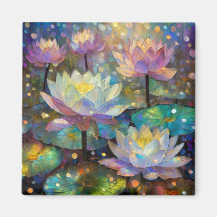 Aimant Fleurs de lotus délicates s'épanouissant dans la n