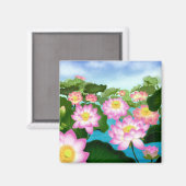 Aimant Fleurs de Lotus Sacrées (Recto/Verso)