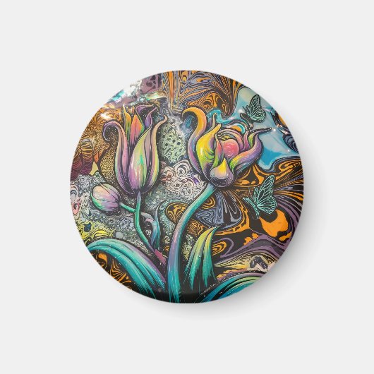 Aimant Fleurs de mandala (Devant)