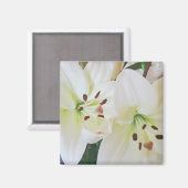 Aimant Fleurs de mariage blanches Enregistrer la date Aim (Recto/Verso)