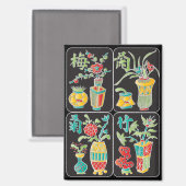 Aimant Fleurs de MJ/Aimant de Saisons (Recto/Verso)