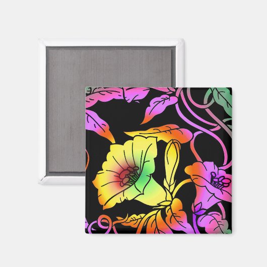 Aimant Fleurs de néon (Recto/Verso)