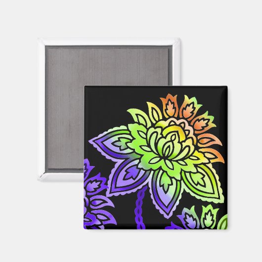 Aimant Fleurs de néon (Recto/Verso)