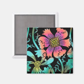 Aimant Fleurs de néon (Recto/Verso)