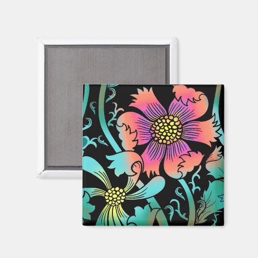Aimant Fleurs de néon (Recto/Verso)