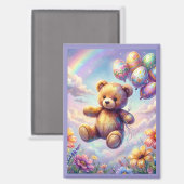 Aimant ~ Fleurs de Pâques en Teddy et Œufs~ (Recto/Verso)