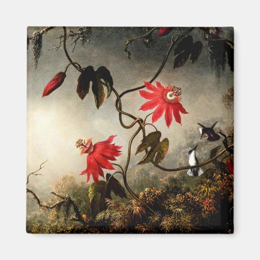 Aimant Fleurs de passion avec colibris par M.J. Heade (Devant)
