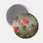 Aimant Fleurs de passion avec tête de colibris (Recto/Verso)