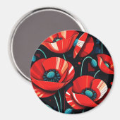 Aimant Fleurs de pavot Papaver (Recto/Verso)