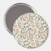 Aimant Fleurs de Pêche Rose Feuilles Vertes (Recto/Verso)