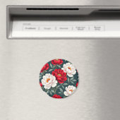 Aimant Fleurs de pivoine rouges et blanches (In Situ (Lave-vaisselle))