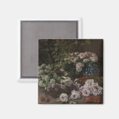 Aimant Fleurs de printemps - Claude Monet Peinture à l'hu (Recto/Verso)