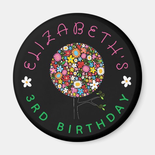 Aimant Fleurs de Printemps Whimsical Pop Tree Blooms Anni (Devant)