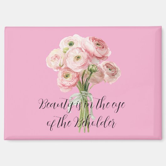 Aimant Fleurs de Ranunculus roses   (Recto)