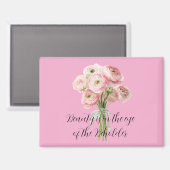 Aimant Fleurs de Ranunculus roses   (Recto/Verso)