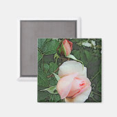 Aimant fleurs de rose rose (Recto/Verso)