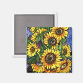 Aimant Fleurs de soleil (Recto/Verso)