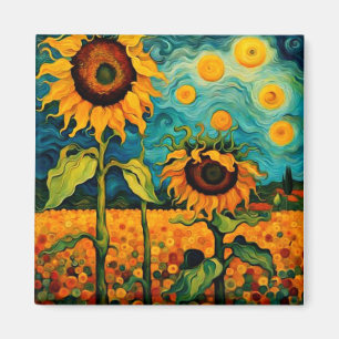 Aimant Fleurs de soleil dans le jardin