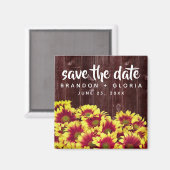 Aimant Fleurs de soleil d'automne rustiques sur Mariage d (Recto/Verso)