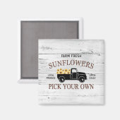 Aimant Fleurs de soleil fraîches cueillies Agritourisme C (Recto/Verso)