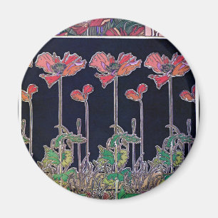 Aimant Fleurs de style Art Nouveau, Mucha
