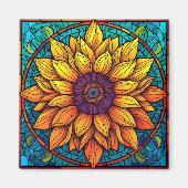 Aimant Fleurs de Tournesol étonnantes en verre (Devant)