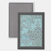 Aimant Fleurs décoratives bleu pastel (Recto/Verso)