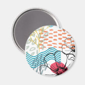 aimant fleurs design abstrait (Recto/Verso)