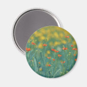 Aimant Fleurs d'été (champ floral) (Fleurs rouges) (Recto/Verso)
