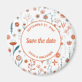 Aimant Fleurs d'été scandinaves Enregistrer l'aimant de l (Devant)