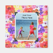 Aimant Fleurs d'Hibiscus en mosaïque, (Devant)