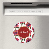 Aimant Fleurs d'Hibiscus Rouge Tropical (In Situ (Lave-vaisselle))