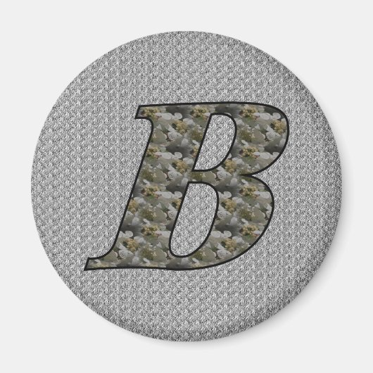 Aimant Fleurs d'hydrangea à monogramme initial B (Devant)