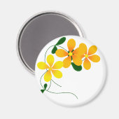 Aimant Fleurs d'orange et de jaune (Recto/Verso)