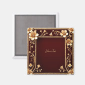 Aimant Fleurs Dorées Bourgogne (Recto/Verso)