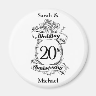 Aimant Fleurs du 20e anniversaire du Mariage