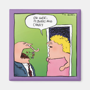 Aimant Fleurs et Cartoon Romantique de Bonbons