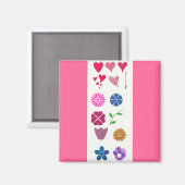 Aimant Fleurs et Coeurs (Recto/Verso)