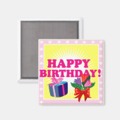 Aimant Fleurs et présentations d'anniversaire (Recto/Verso)