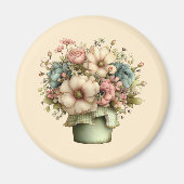 Aimant Fleurs Fantaisistes dans un Pot de Fleurs Mignon (Devant)